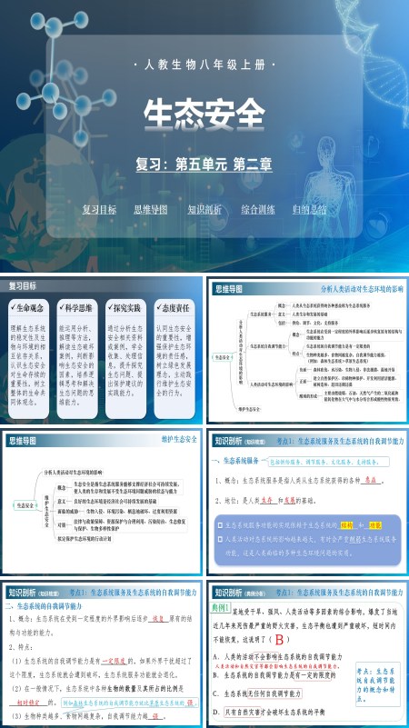 八年级生物上册同步备课系列（人教版2024）第五单元第二章 生态安全（复习课件）ppt课件含知识清单