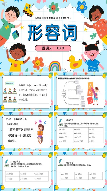 人教PEP小学英语语法专项系列05.形容词PPT课件（含知识清单+专项训练）