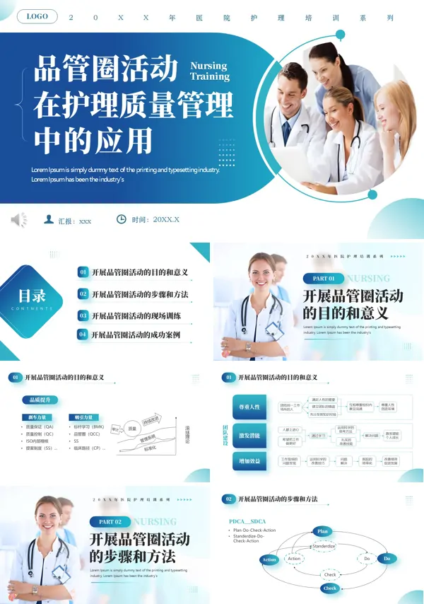 品管圈在护理质量管理中的应用PPT模板含讲稿