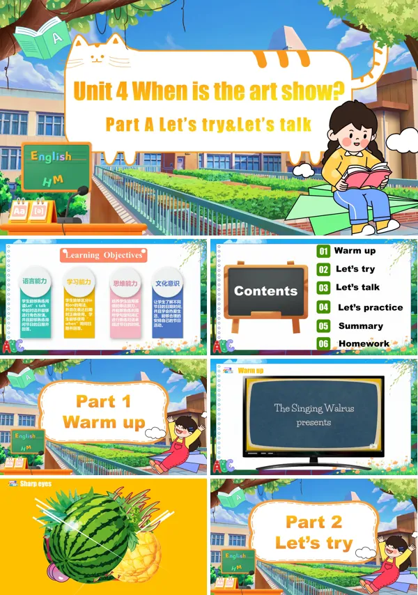 Part A Let'stry&Let's talk人教五年级英语下册Unit4第1课时PPT课件