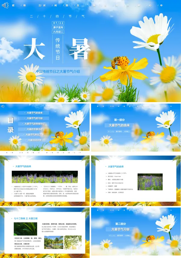 大暑节气介绍PPT课件免费下载