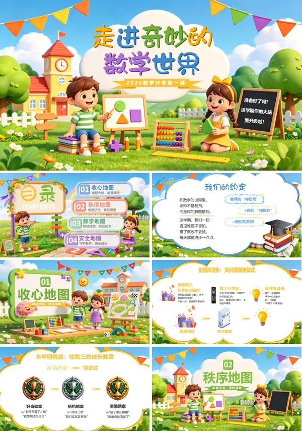 小学一年级新生数学开学第一课PPT课件（含讲稿）