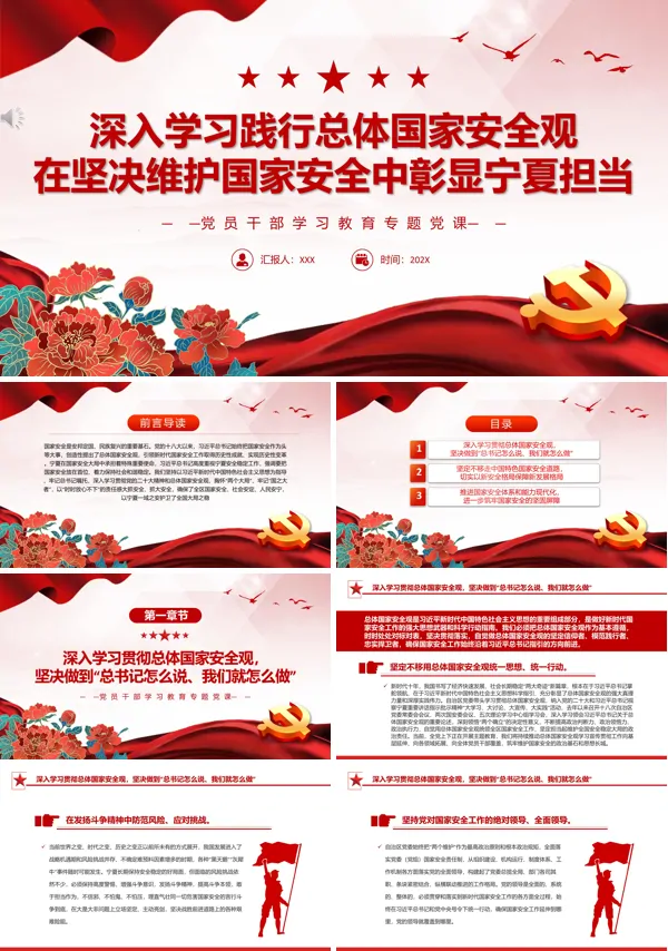 深入学习践行总体国家安全观在坚决维护国家安全中彰显宁夏担当PPT专题党课