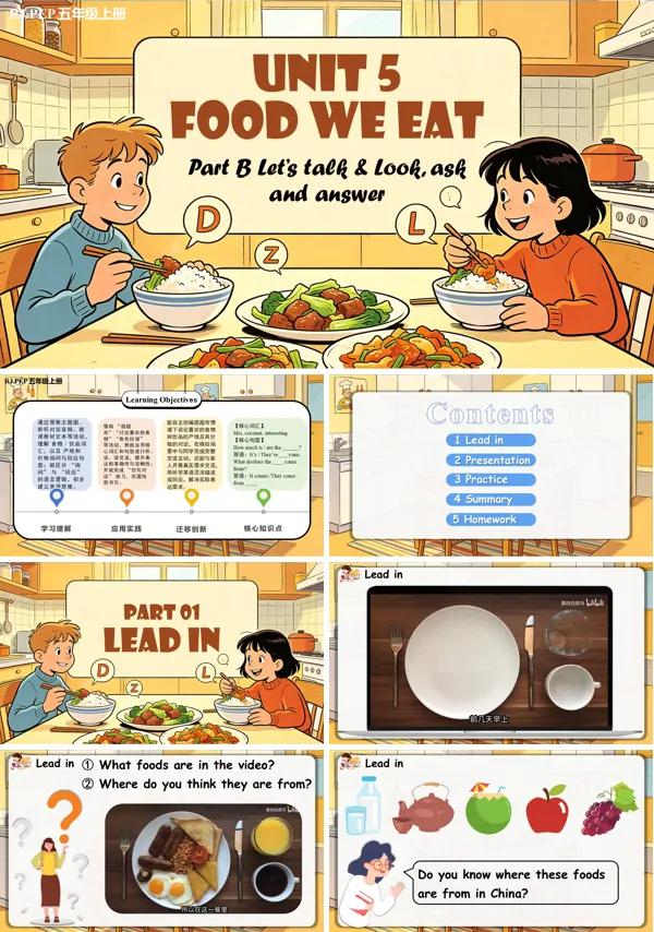 Unit 5 第4课时Part B Let’s talk&Look, ask and answer 五年级英语上册人教PEP ppt课件(教案)