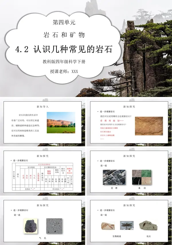 四年级岩石和矿物-认识几种常见的岩石PPT课件