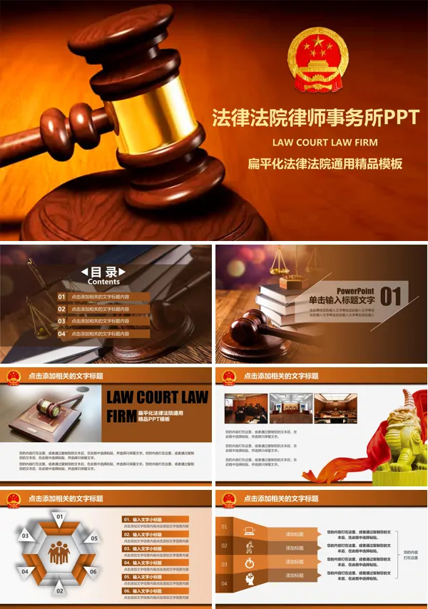 法院法律专用PPT模板总结报告汇报