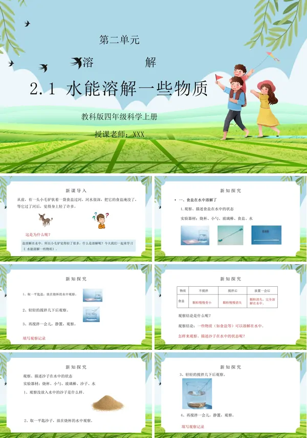 教科版小学科学四年级上册《水能溶解一些物质》PPT课件