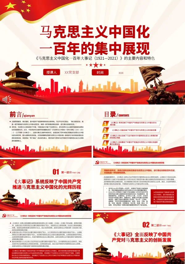 学习马克思主义中国化一百年的集中展现PPT课件