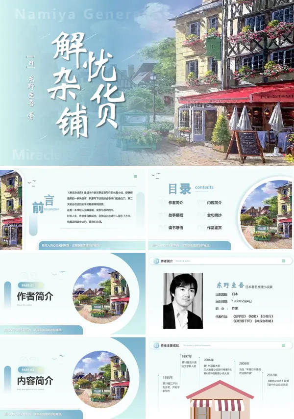 读书分享解忧杂货铺PPT模板