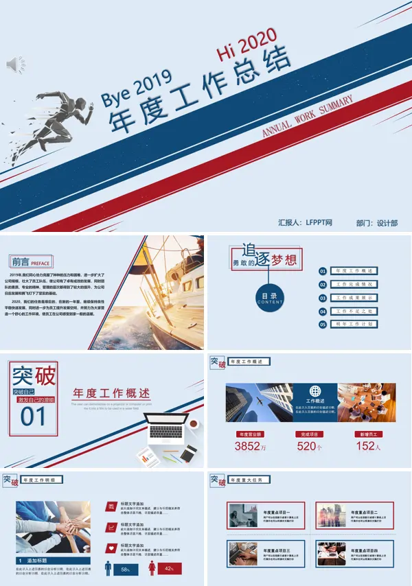年度工作总结汇报PPT模板