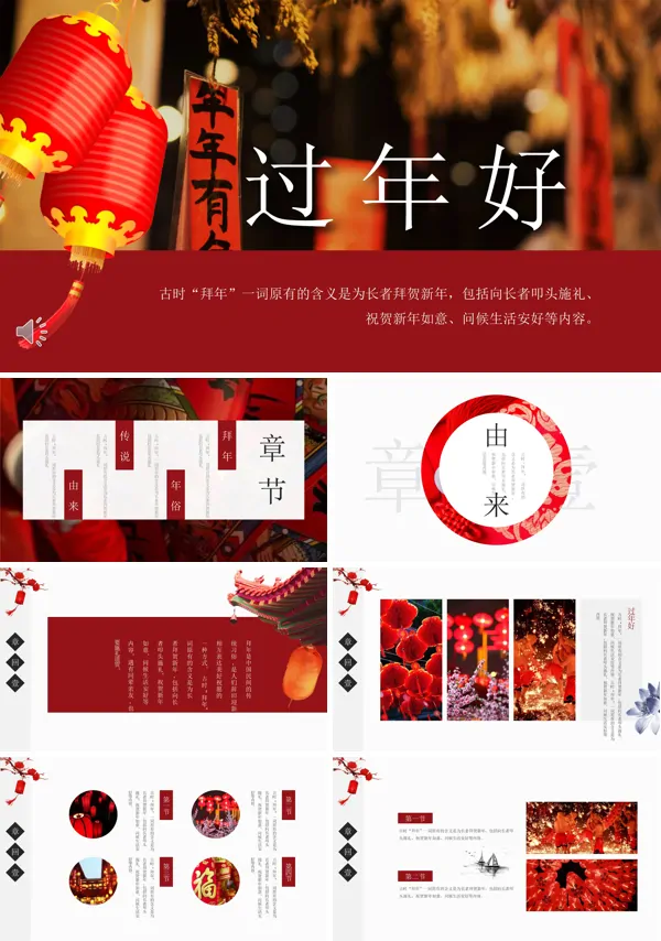 春节过年的文化风俗PPT模板