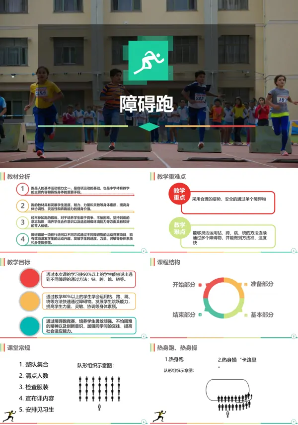 障碍跑PPT课件体育与健康模板含讲稿