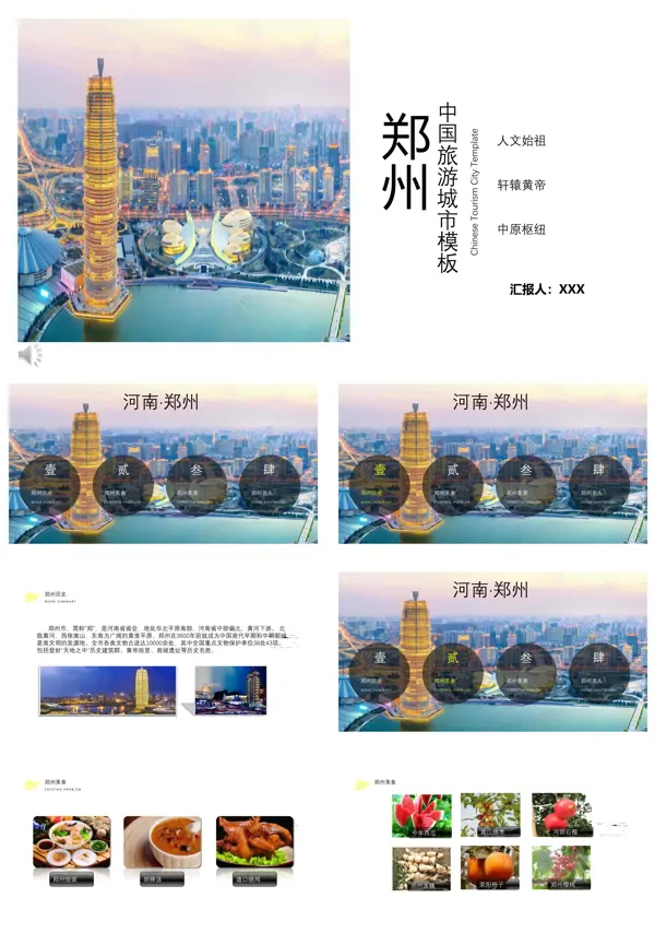 郑州之旅PPT模板