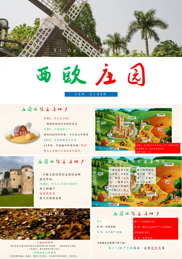 初中九年级上册历史《西欧庄园》PPT优秀课件