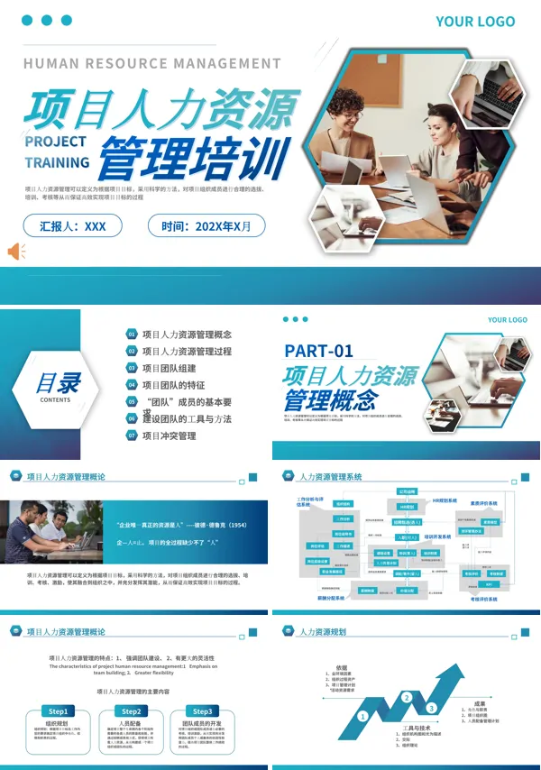 项目人力资源管理培训PPT模板