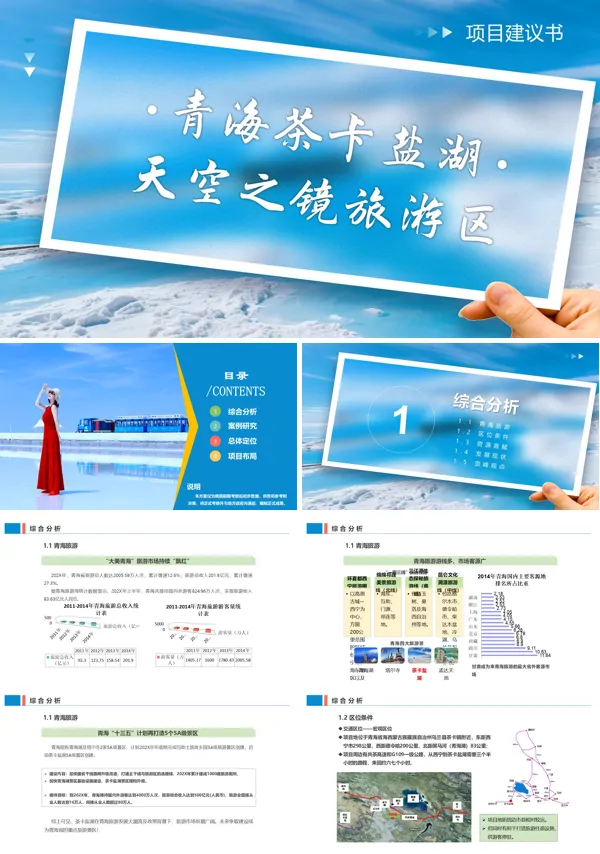 青海茶卡盐湖天空之镜旅游区项目建议书动态PPT模板含讲稿