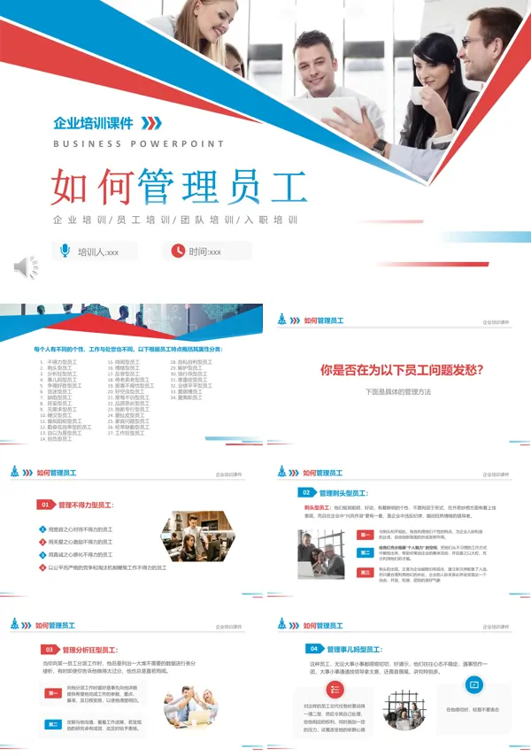企业培训之如何管理员工课件PPT模板