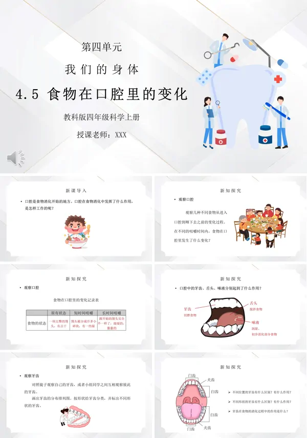 四年级科学食物在口腔里的变化ppt课件