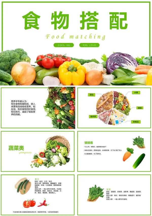 健康饮食合理营养搭配PPT模板课件