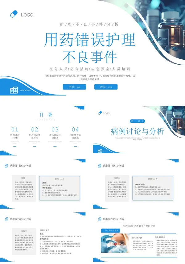 用药错误护理不良事件医护培训ppt模板