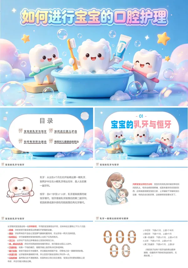 临床新生儿口腔护理PPT培训模板含讲稿