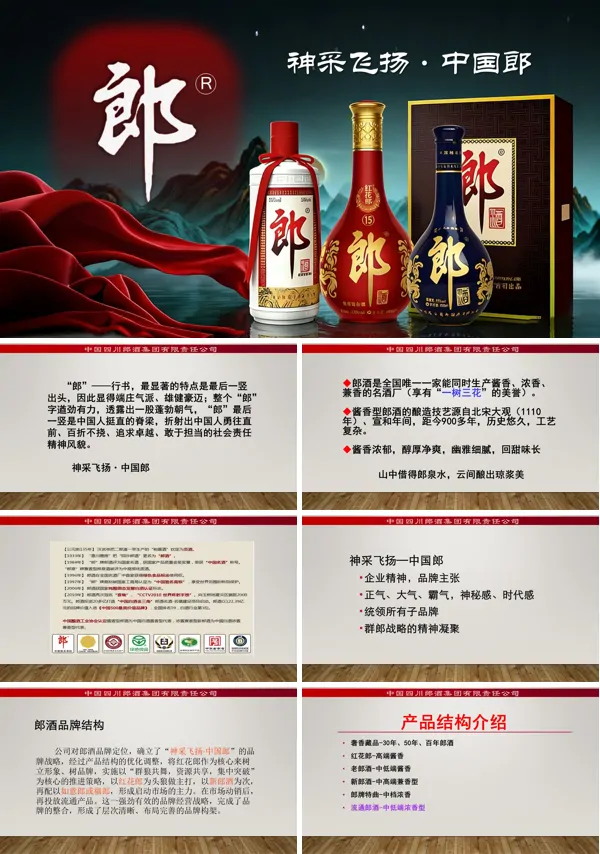 郎酒品牌结构及产品介绍动态PPT模板含讲稿