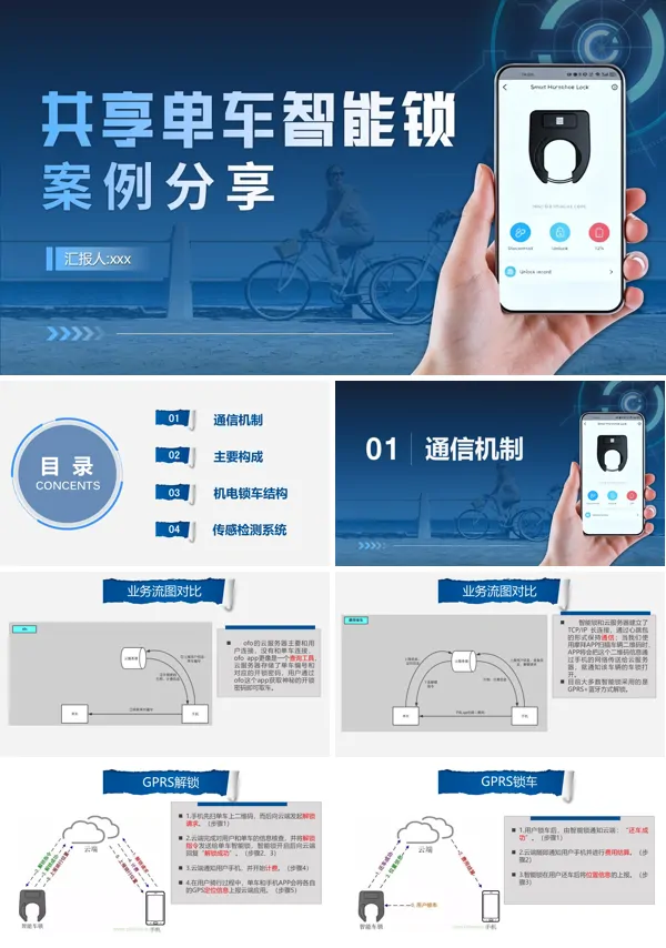 共享单车智能锁案例分享PPT课件模板含讲稿