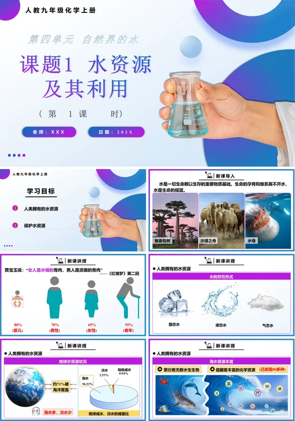 人教九年级化学上册水资源及其利用第1课时PPT课件含教案