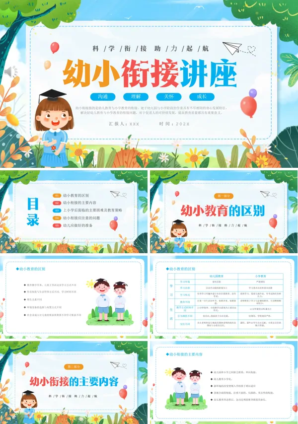 幼小衔接讲座家长会PPT模板