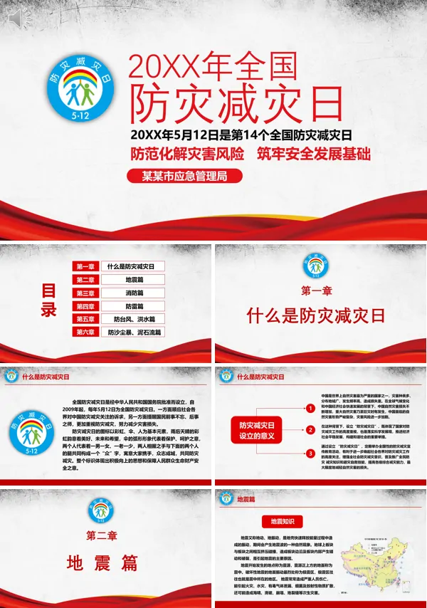 全国防灾减灾日PPT