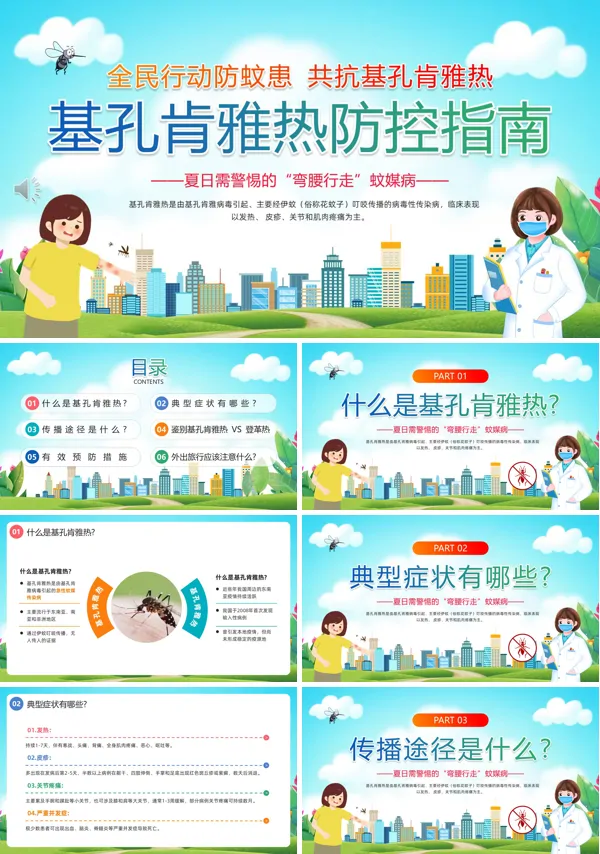 基孔肯雅热预防防控指南PPT模板含讲稿