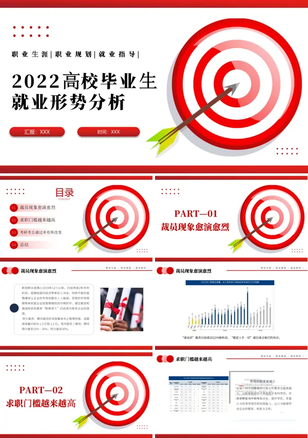 高校毕业生就业形势分析PPT动态模板