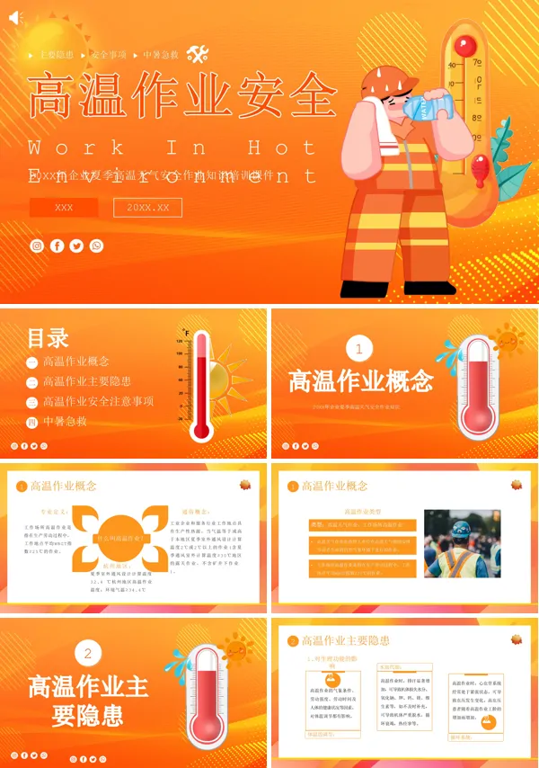 夏季高温作业安全生产培训PPT课件免费下载