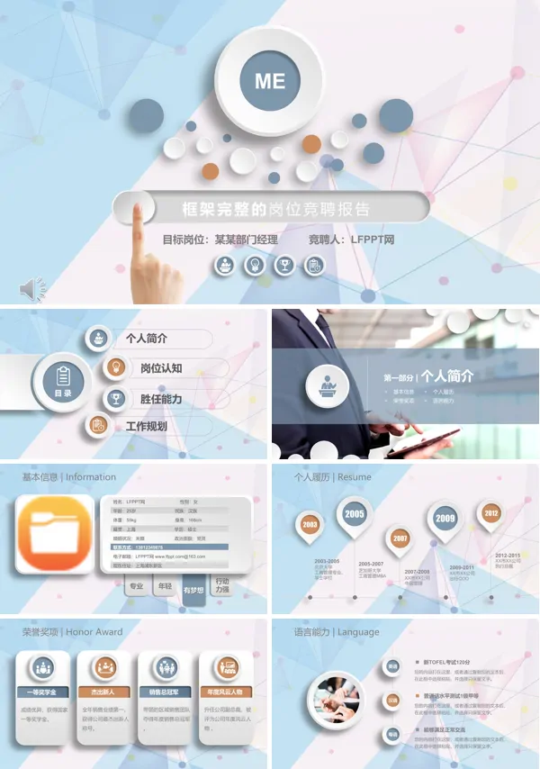 炫彩时尚岗位竞聘PPT模板