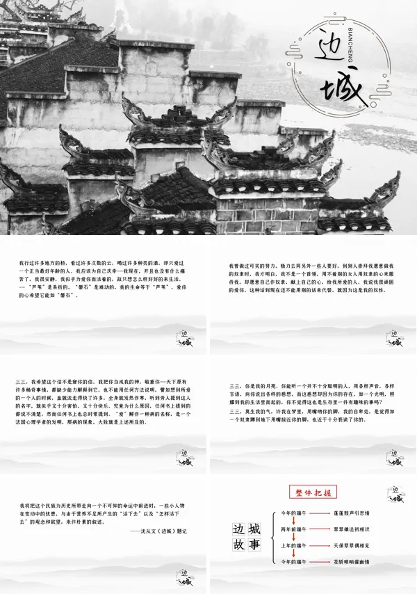 高中语文人教版高三必修课《边城》PPT课件