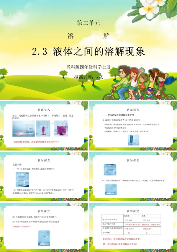 小学科学四年级上册液体之间的溶解现象PPT课件
