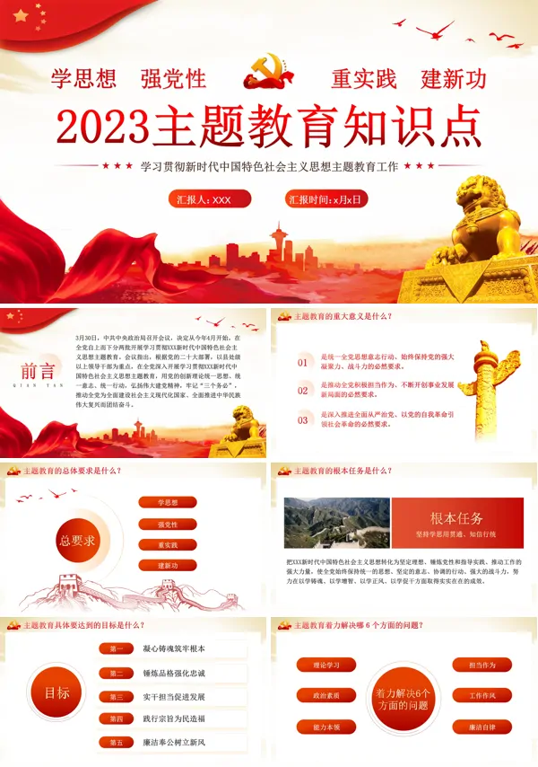 主题教育知识点应知应会PPT专题党课