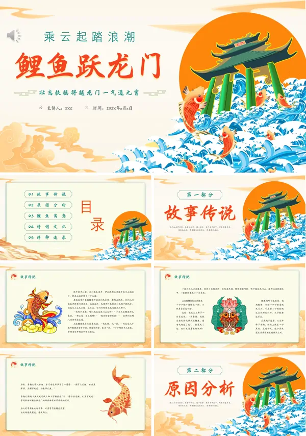神话故事鲤鱼跃龙门PPT课件