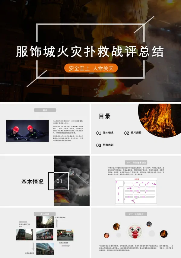 消防火灾战评总结ppt课件