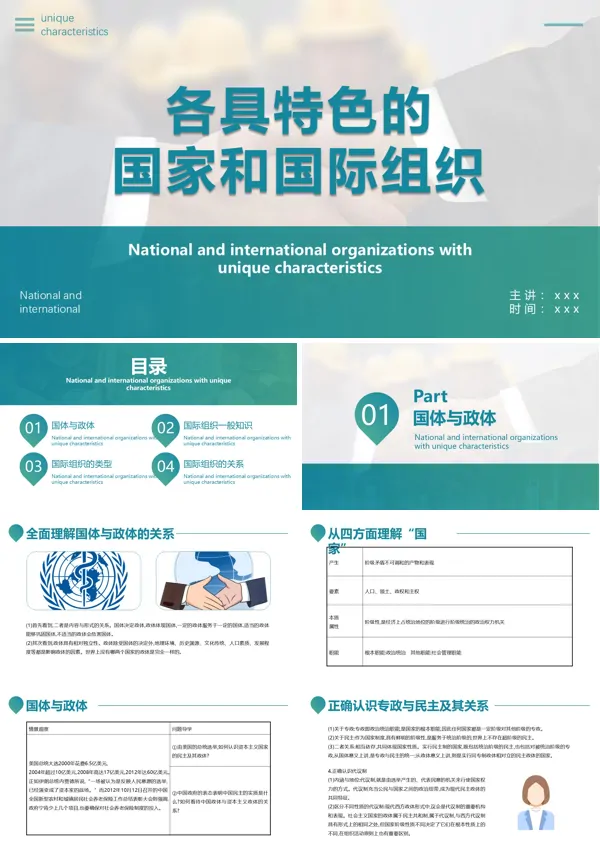 各具特色的国家和国际组织知识点ppt课件