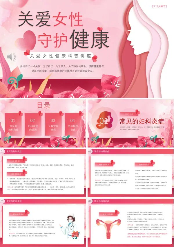 关爱女性守护健康科普讲座PPT课件