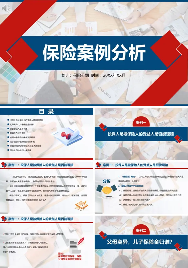 保险案例分析销售培训PPT课件免费下载