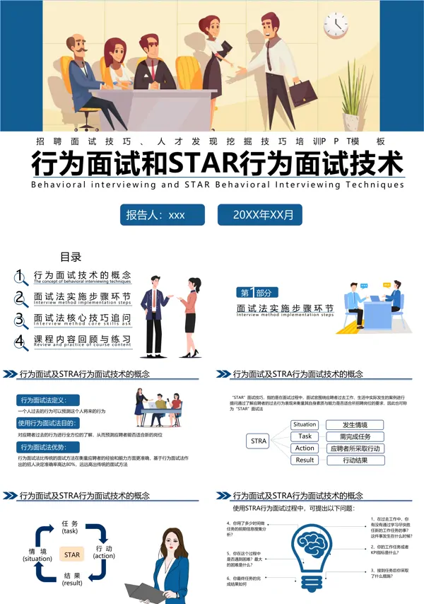 行为面试和STAR行为面试技术面试技巧培训PPT