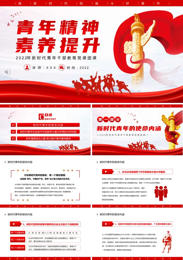 青年精神素养提升PPT专题党课