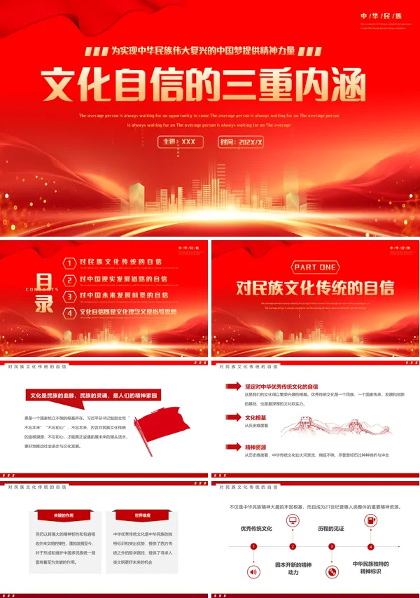 2024年文化自信的三重内涵PPT专题党课