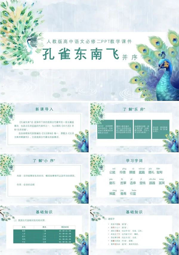 人教版高一语文《孔雀东南飞》PPT课件