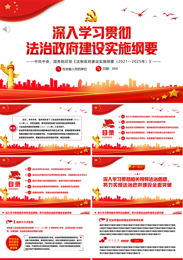 深入学习贯彻法治政府建设实施纲要PPT专题党课
