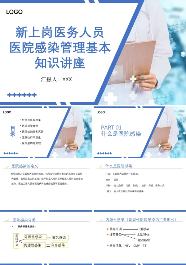 新上岗医护人员院感染知识培训PPT课件模板