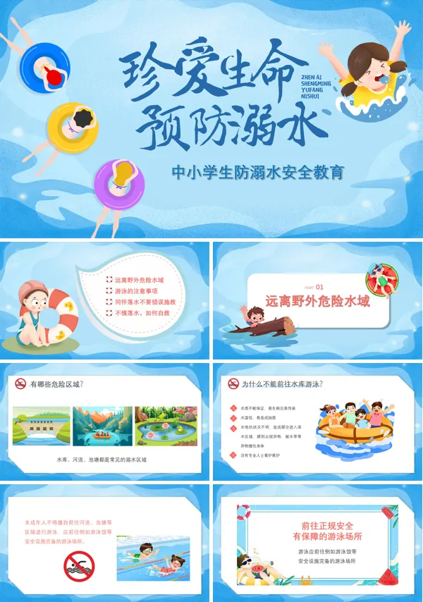 防溺水安全教育课件PPT模板