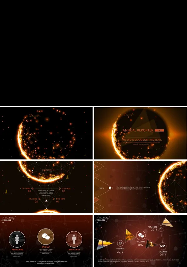 创意工作年终总结汇报述职报告PPT模板（无内容）